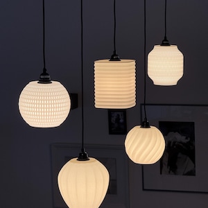 Pantalla de lámpara colgante E27 - diseño minimalista Japandi - decoración de interiores moderna