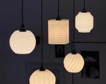 E27 pendant lampshade - minimalist design Japandi - modern interior decor