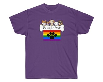 LGBT, poten voor trots, hondenliefhebber, puppyliefhebber, liefde is liefde Unisex Ultra Cotton Tee