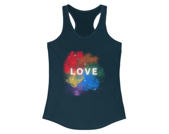 Love LGBTQ + Pride Women's Racerback Tank