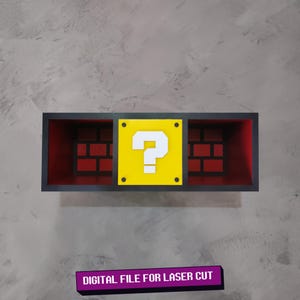 Super Mario-plank! Lasergesneden bestanden: doe-het-zelfplezier in 45 cm. Verander je kamer in een gameparadijs, GamerDecor, DIYHome - dit is een digitaal bestand!