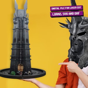 Isengard Würfelturm – Einzigartiges digitales Design, Herr der Ringe, Lasercut Dateien, digitale Datei, LOTR Design Datei