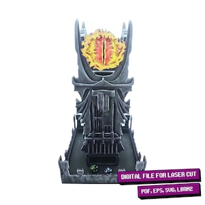 Baue deinen eigenen Barad-dûr inspirierten Würfelturm – Einzigartiges digitales Design, Herr der Ringe, Lasercut-Dateien, digitale Datei, LOTR Design Datei