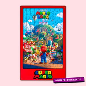 Arquivo digital "Arquivos de projeto cortados a laser" Super Mario Puzzle (155 peças), presente perfeito para crianças, jogos, quebra-cabeças de jogos populares, jogos infantis.