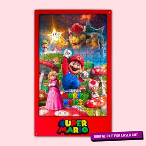 Digitale Datei ""Laserschnitt-Projektdateien"" Super Mario Puzzle (155 Teile), perfektes Geschenk für Kinder, Spiele, Beliebtes Spiel Puzzle, Kinderspiele."