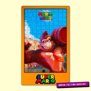 Digitaal bestand "lasergesneden projectbestanden" Super Mario-puzzel (155 stukjes), perfect cadeau voor kinderen, games, populaire gamepuzzel, kindergames.