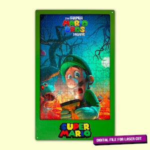 Digitale Datei ""Laserschnitt-Projektdateien"" Super Mario Puzzle (155 Teile), perfektes Geschenk für Kinder, Spiele, Beliebtes Spiel Puzzle, Kinderspiele."
