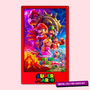 Digitale Datei ""Laserschnitt-Projektdateien"" Super Mario Puzzle (155 Teile), perfektes Geschenk für Kinder, Spiele, Beliebtes Spiel Puzzle, Kinderspiele."