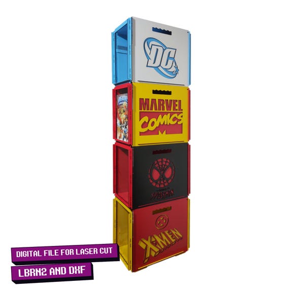 Organizer / Comic Box - Marvel Comics and DC, for Laser Cutting