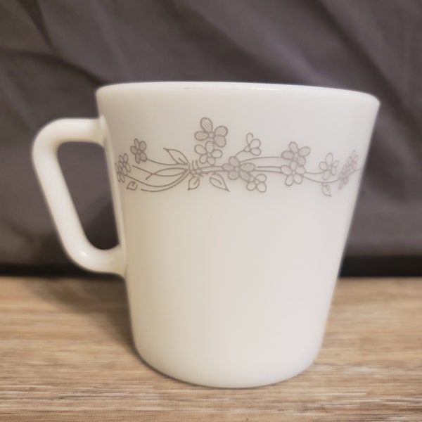 Vintage Pyrex Mug "Ribbon Bouquet" Pattern Milk Glass - 5 Available VGC *Free Ship*