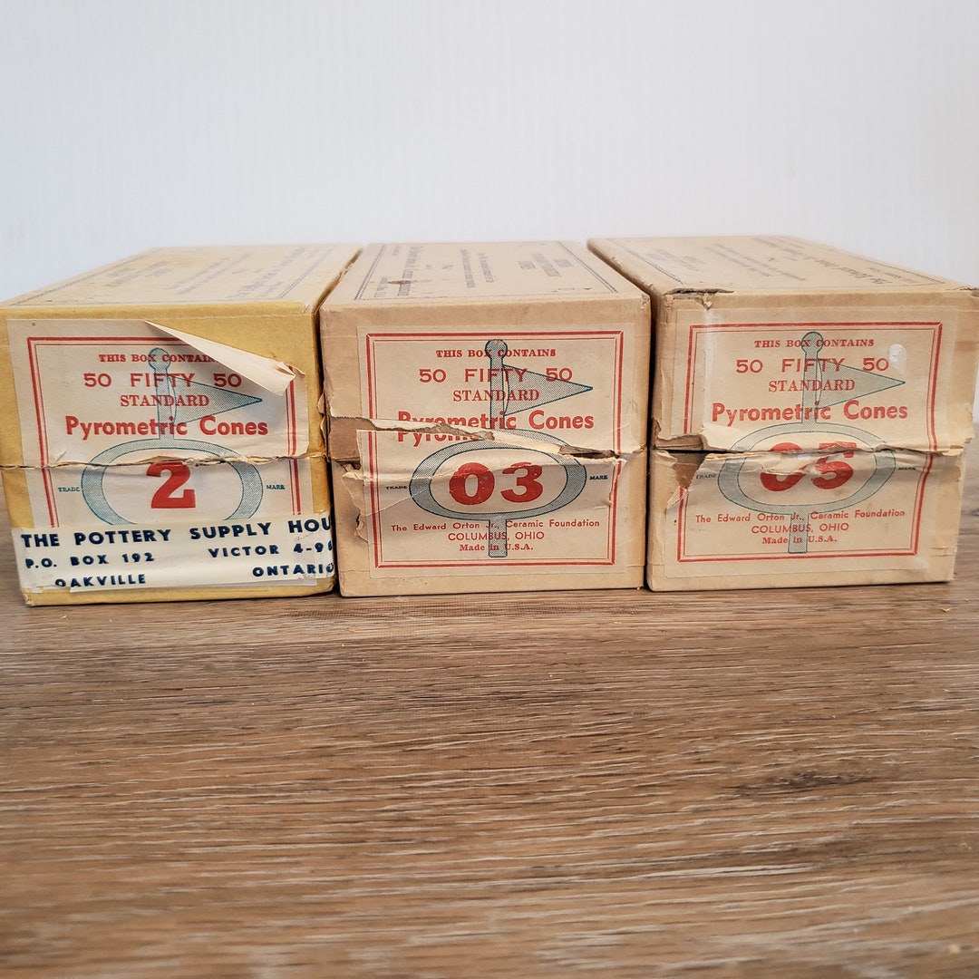 Vintage Orton Standard Pyrometric Cones 2/03/05 Pottery Kiln Open Boxes