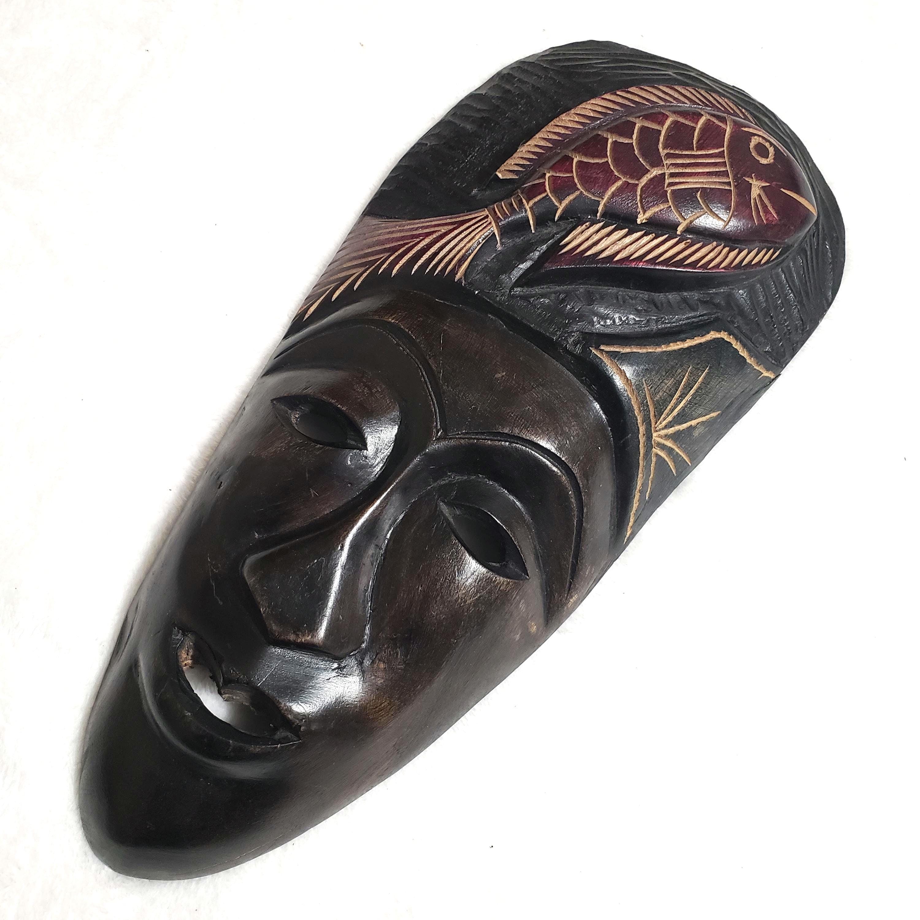 Vintage African Handcarved Wooden Tribal Mask Good Condition See Details