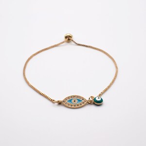 Pulsera ajustable hecha a mano con amuleto de buena suerte, regalo turco contra el mal de ojo