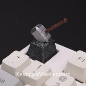 Thor Hammer Artisan Keycap, Custom keycap, Resin Keycap, Cherry MX profile keycap, Mechanical keycaps | Gift for him / her
