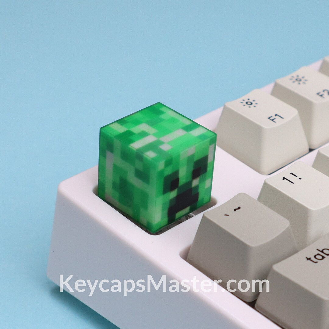 Minecraft Creeper Head Artisan Keycap Custom Keycap Resin Etsy