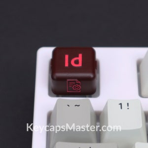 Adobe InDesign Artisan Keycap, Custom keycap, Resin Keycap, Cherry MX profile keycap, Mechanical keycaps | Gift for him / her