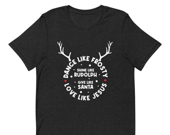 Frosty Dance Christmas T-shirts, Funny Holiday T-Shirts, Love Like Jesus Shirts, Ready for Heat Transfer, Christmas Festivities Tees