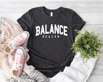 Camisa de revendedor de equilíbrio, camisa de musculação, camisas de ginástica, camisas de treino, camisa de levantamento de peso, camisa de construtores de corpo, camiseta de ginástica engraçada, camisa de ginástica