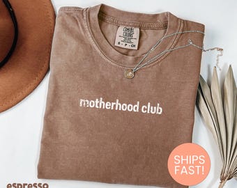 Comfort Colors® Motherhood Club Shirt, Mom Life Shirt, Cool Moms Shirt, Mom Appreciation Shirt, Mothers Day Gift, Trendy Shirt for Mom