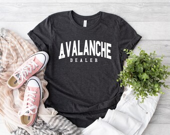 Avalanche Dealer Shirt, Family Matching Sports T-shirt, Skiing Lover Gift, Ski Shirt, Skier Outfit, Ski Love Shirt, Ski Lover Shirt