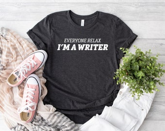 Chemise Je suis un écrivain, t-shirt amateur de livres, cadeau pour écrivain, chemise livresque, cadeaux d'auteur, chemise amateur d'écriture, chemise écrivain