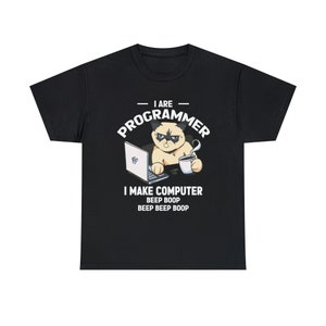 Programmierer Katze Beep Boop Codierung Kurzarm Unisex T-Shirt