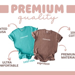 Camiseta Comfort Colors® Modo Avión, Camiseta Avión, Camiseta Viajera, Camiseta Vacacional, Regalo para Aventureros, Regalo para Viajeros, Camiseta Vacacional imagen 3