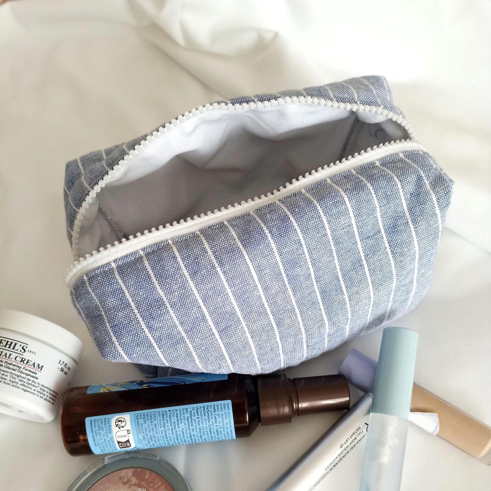 Quilted Makeup Bag, Quilted Cosmetic Bag, Quilted Toiletry Bag, Makeup ...