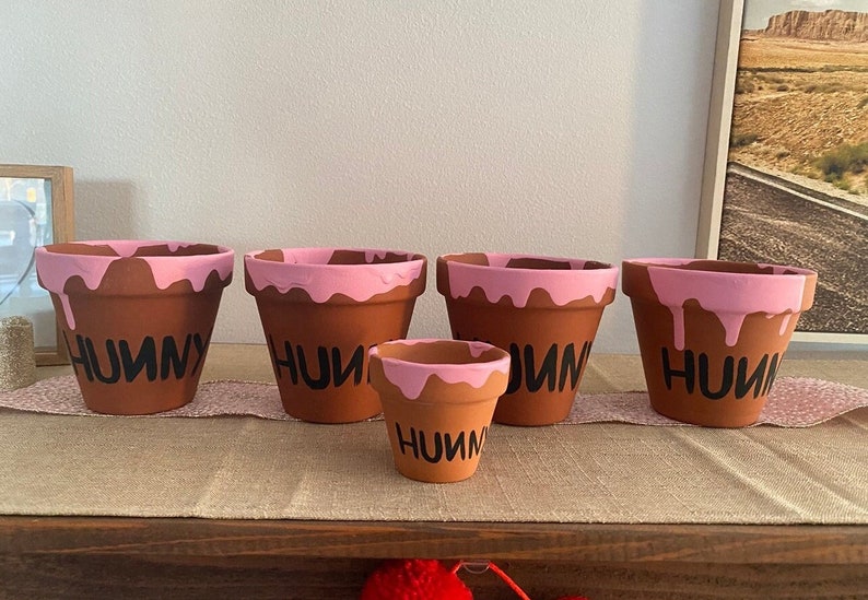 Pink Winnie the Pooh Terra Cotta Hunny Pot Centerpieces for Baby