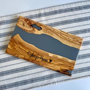 Personalized Charcuterie Board , Resin and Olive Wood River Charcuterie Board, Personalized Cheese Board, Epoxy River Cutting Board,