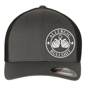 Allergic to Bullshit Hat Funny Sarcastic Statement Cap Skeleton Hands Graphic Snapback Flexfit Unisex