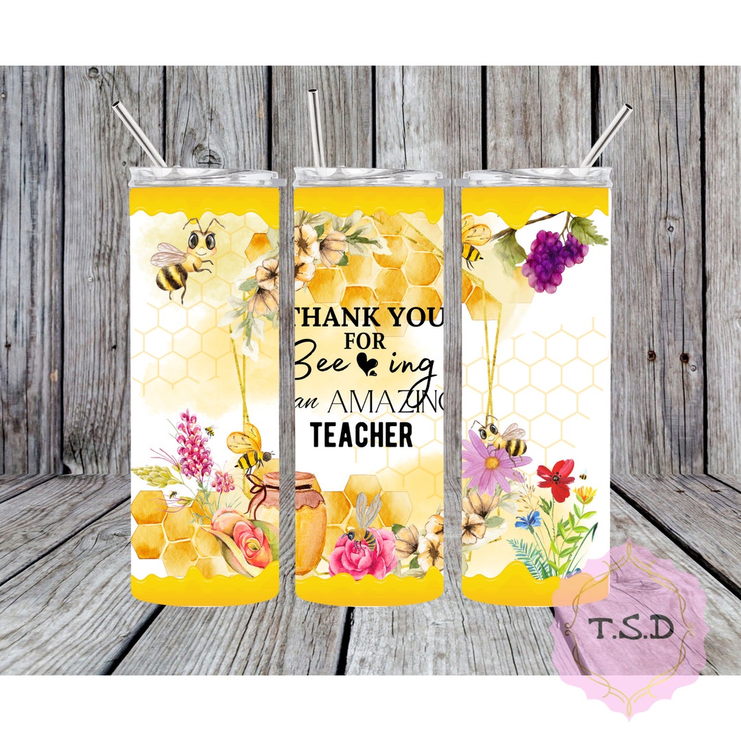 Beethemed Teacher Appreciation Tumbler Design Say Thanks to Etsy