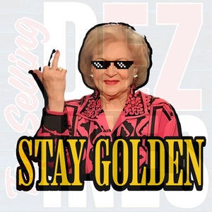 Zachowaj złotą barwę dzięki naszej cyfrowej wersji Betty White – idealnej do druku sublimacyjnego, DTG i DTF