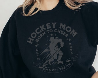 Personalized Hockey Mom Sweatshirt, Game Day Hoodie, Custom Hockey Hoodie, Hockey Fan Shirt, Goalie Mom Bday Gift, Ice Hockey Mama Crewneck