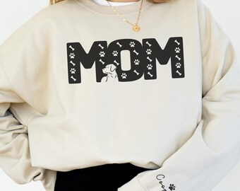 Personalized Labrador Mom Sweatshirt, Custom Name Labrador Crewneck, Chocolate Lab Mama, Custom Dog Name, Yellow Lab Mom, Black Lab Gifts