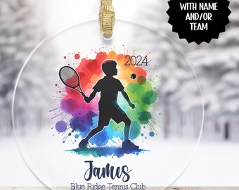 Adorno de tenis para niños personalizado, adorno de equipo de tenis personalizado, idea de regalo para jugadores de tenis jóvenes, adorno de tenis para niños, regalo para jugadores de tenis