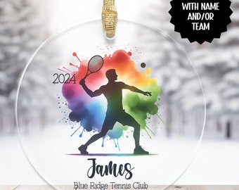 Adorno de tenis personalizado, adorno de equipo de tenis personalizado, idea de regalo para tenistas masculinos, regalos para entrenadores de tenis masculinos, recuerdo de tenis senior
