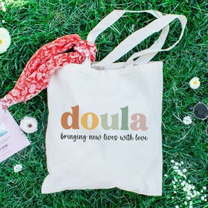 Doula Tote Bag, Postpartum Doula Gift, Gift for Doula, Birth Coach Appreciation, Midwifery Week, Birth and Prenatal Support Guide, Thank You