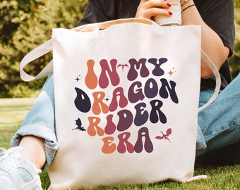 Dragon Rider Fantasy Readers Library Tote Bag Fantasy Bookclub Book Dragon Bookish Thing Bookish Tote Bag Bookish Gift Ideas Booktok Merch