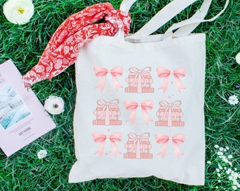 Coquette Bookish Tote Bag, Library Bag, Booklover Merch, Gift for Bookworm, Book Club Bag, Book Bestie, Writing Gift Idea, Literary Totebag