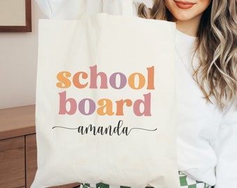 Personalized School Board Tote Bag with Name, Custom Board Member Gift Idea, Bulk School Board Appreciation Gift, Volunteer Thank You Gift