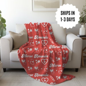 Personalized Nurse Blanket, Custom Nurses Week Gift, Nursing Student Graduation Gift Idea, Custom Name Blanket, Custom Gift for RN LPN NP