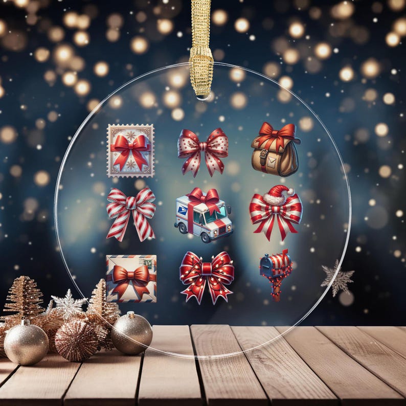 Mailman Christmas Ornament, Postal Worker Thank You Gift, Delivery