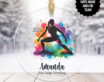 Adorno personalizado de luchadora, regalo personalizado para equipo de lucha, regalos para la noche de homenaje a los luchadores de último año, regalos para luchadores, regalo para entrenador de lucha