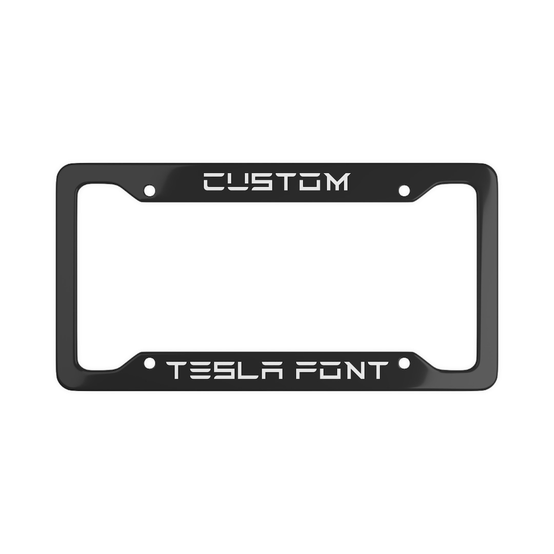 Tesla Custom License Plate Frame Personalized Tesla Font Etsy