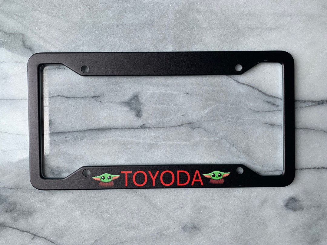 TOYOTA License Plate Frame, TOYODA Aluminum License Plate Frame, Baby