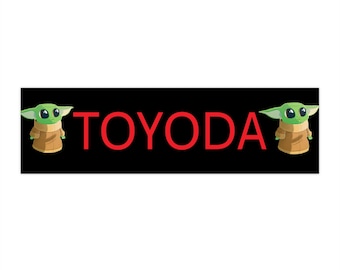 TOYOTA バンパーステッカー、TOYODA おもしろバンパーステッカー、スターウォーズ バンパーステッカー、ブラック、レッド、スターウォーズ ギフト、トヨタ ギフト