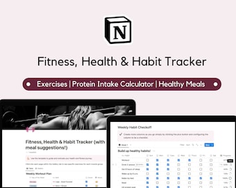 Fitness, Health & Habit Tracker Notion Template