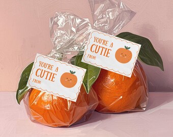 Valentines for Cuties and Clementines | Healthy Little Kid Classroom Valentine | Downloadable Canva Template