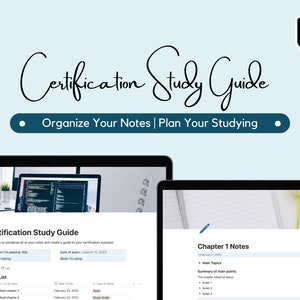 Study Planner Certification Study Guide Notion Template